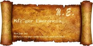 Móger Emerencia névjegykártya